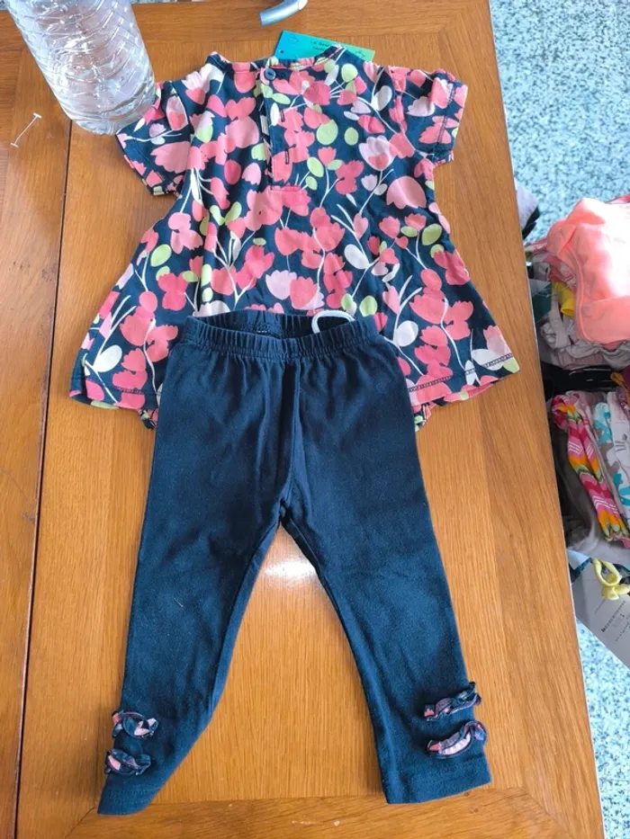 318272 ensemble tunique + legging fille 12 mois - photo numéro 2