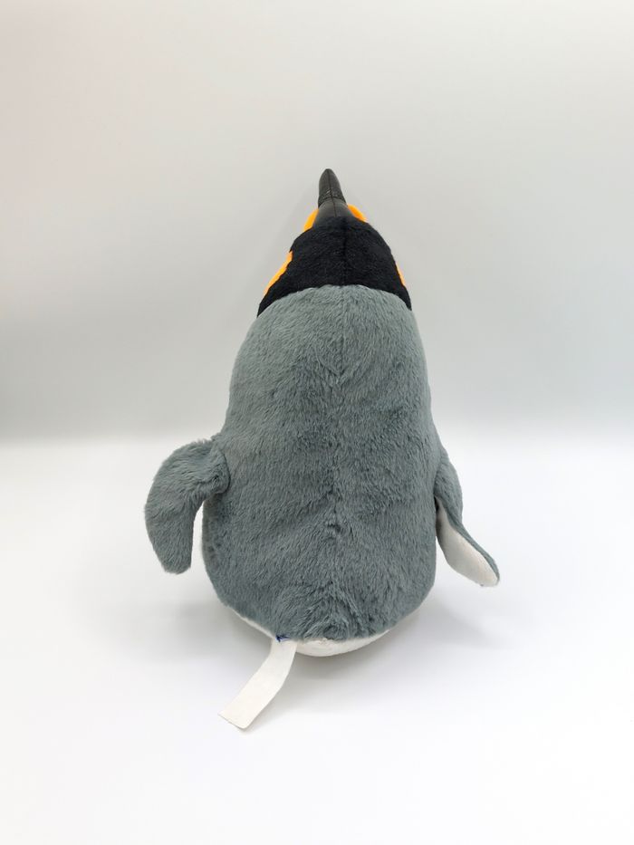 Peluche doudou pingouin manchot MARINELAND blanc gris orange noir 30 cm - photo numéro 3