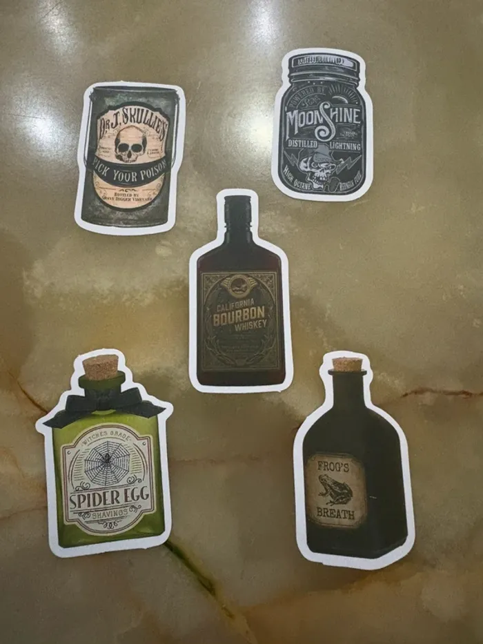 Stickers fiole potion 5 pièces