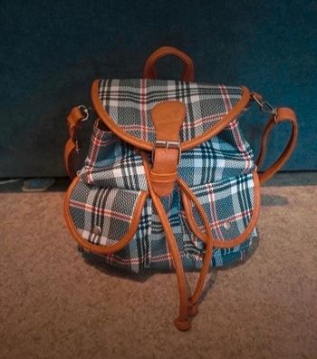 Sac à dos / bandoulière, motif à carreaux