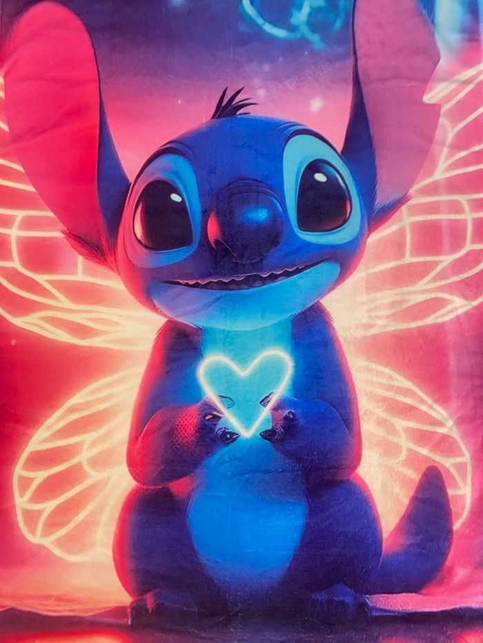 Couverture polaire stitch coeur - photo numéro 2