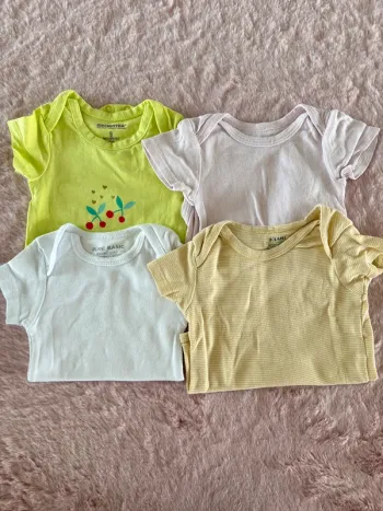 Lot 4 bodys manche courte 9 mois fille