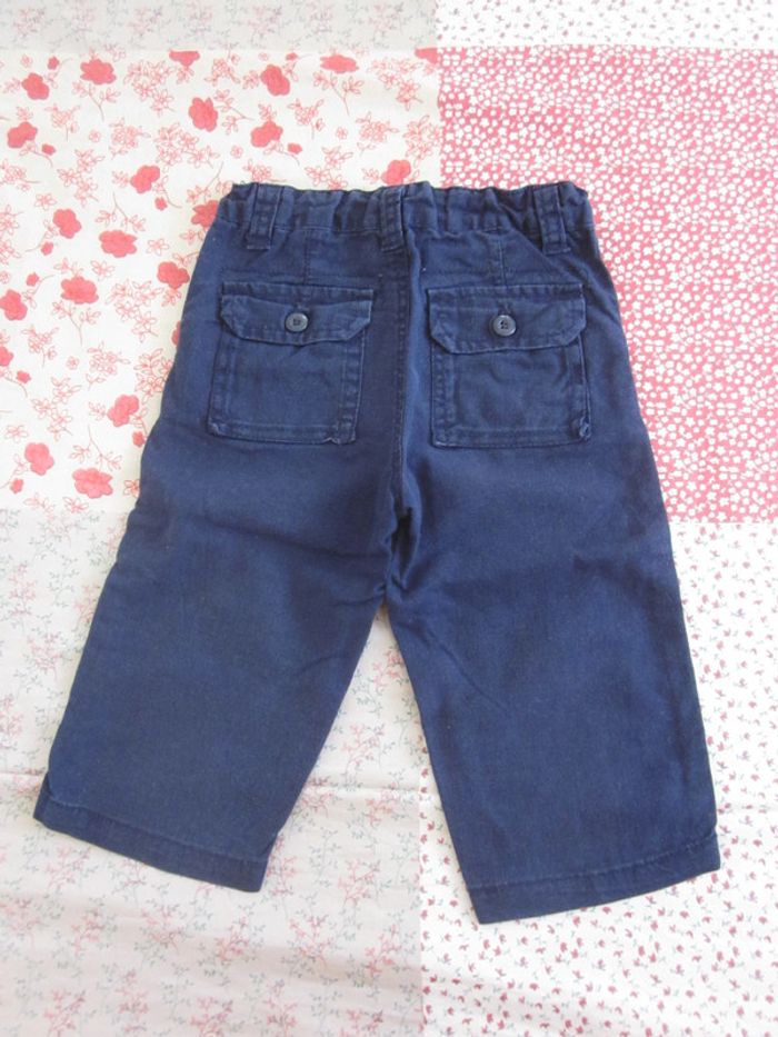Pantalon toile bleu marine 12 mois - photo numéro 2