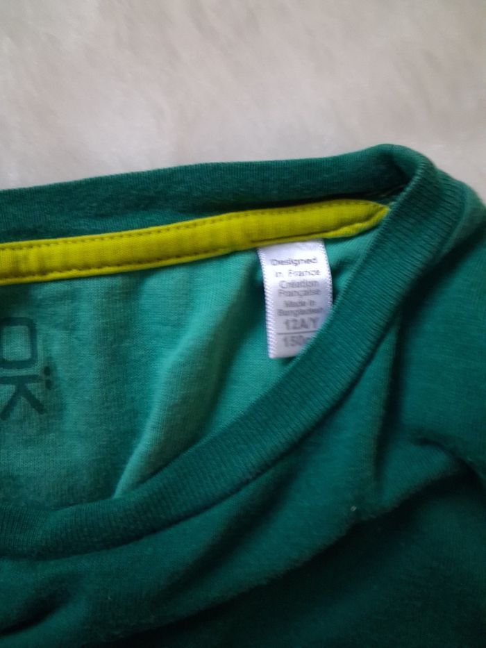 T-shirt garçon manches longues verte 12 ans - photo numéro 6