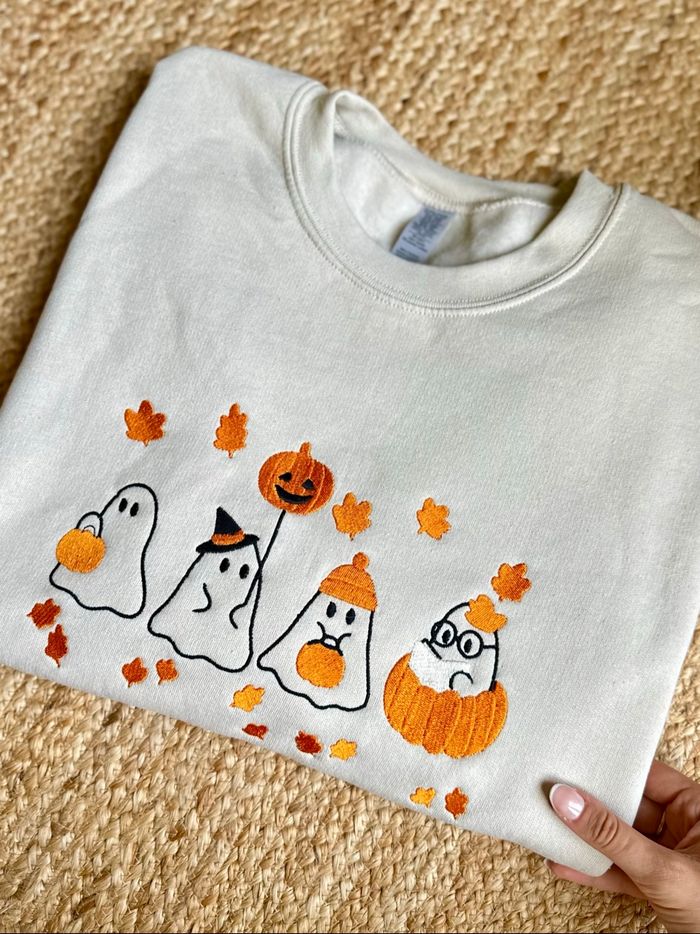 Pull brodé fantômes Halloween – unisexe automne cocooning - photo numéro 4