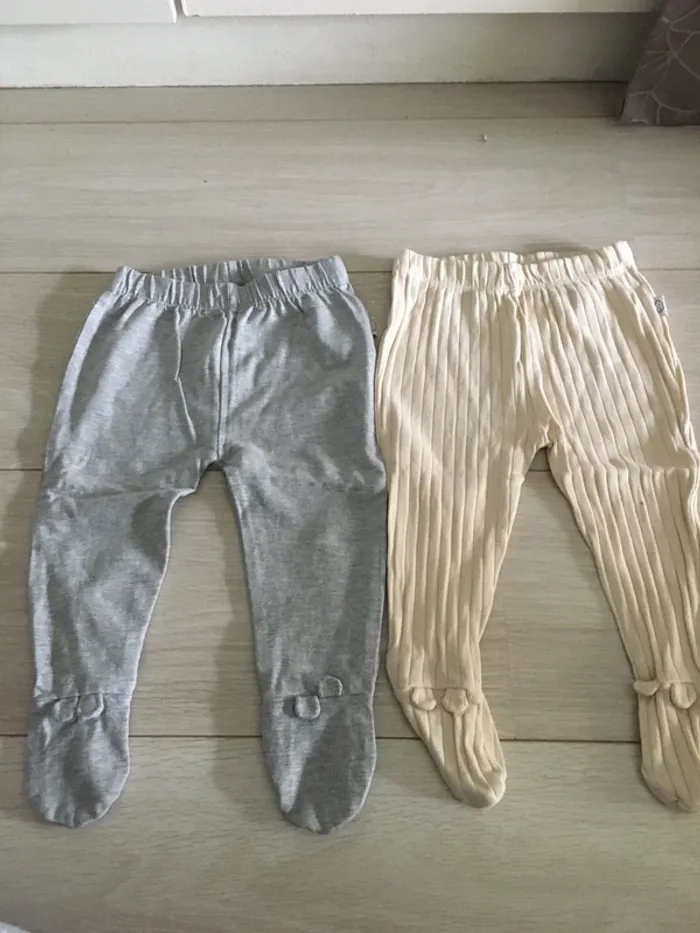 Lot 2 pantalons fins / leggings vertbaudet 9 mois