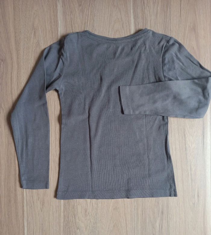 T-shirt manches longues gris mauve NKY 10 ans - photo numéro 3