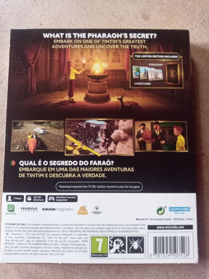 Tintin Les cigares du pharaon ps5 édition limitée - photo numéro 2