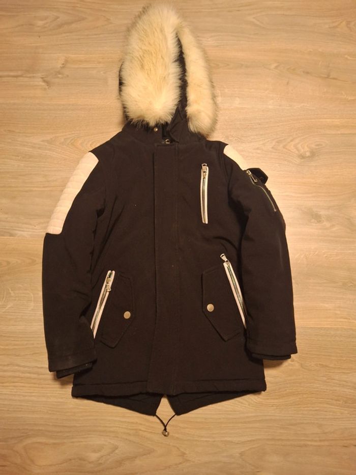 Magnifique manteau garçon 10 ans noir et blanc - photo numéro 4