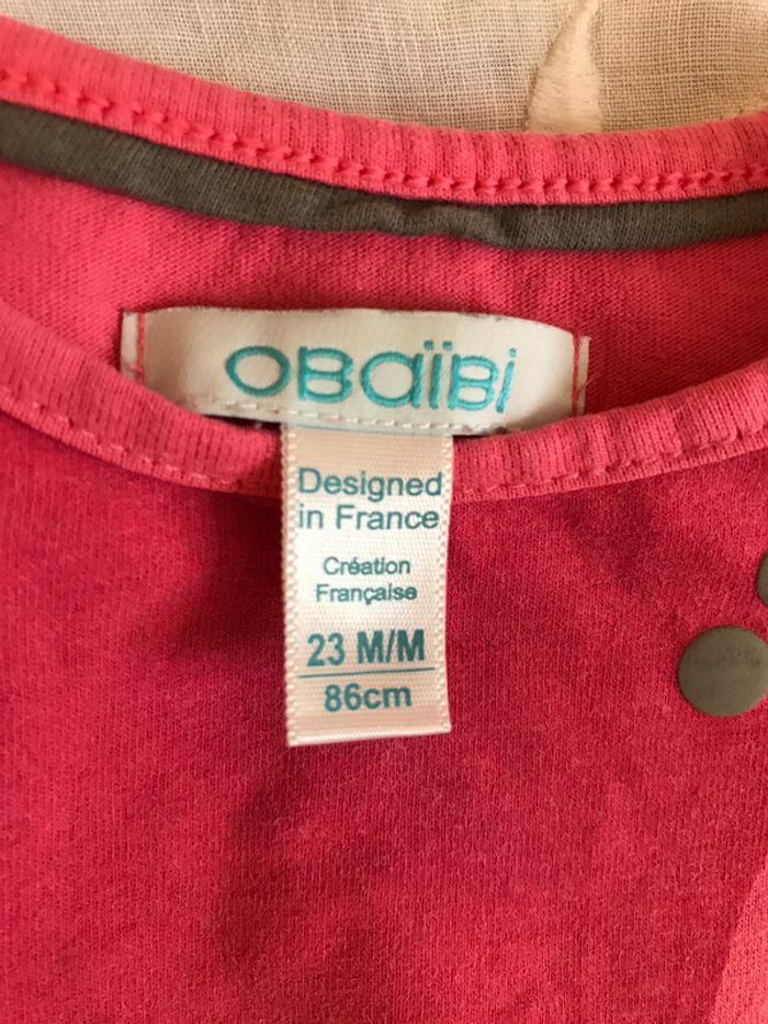 Tee-shirt Manches Longues Rouge et rose foncé - photo numéro 5