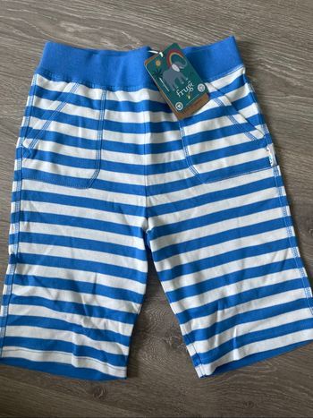Pantalon de la marque Frugi modèle Favourite Shorts Coloris Cobalt Blue Stripe taille 8/9 ans Neuf Neuf étiqueté