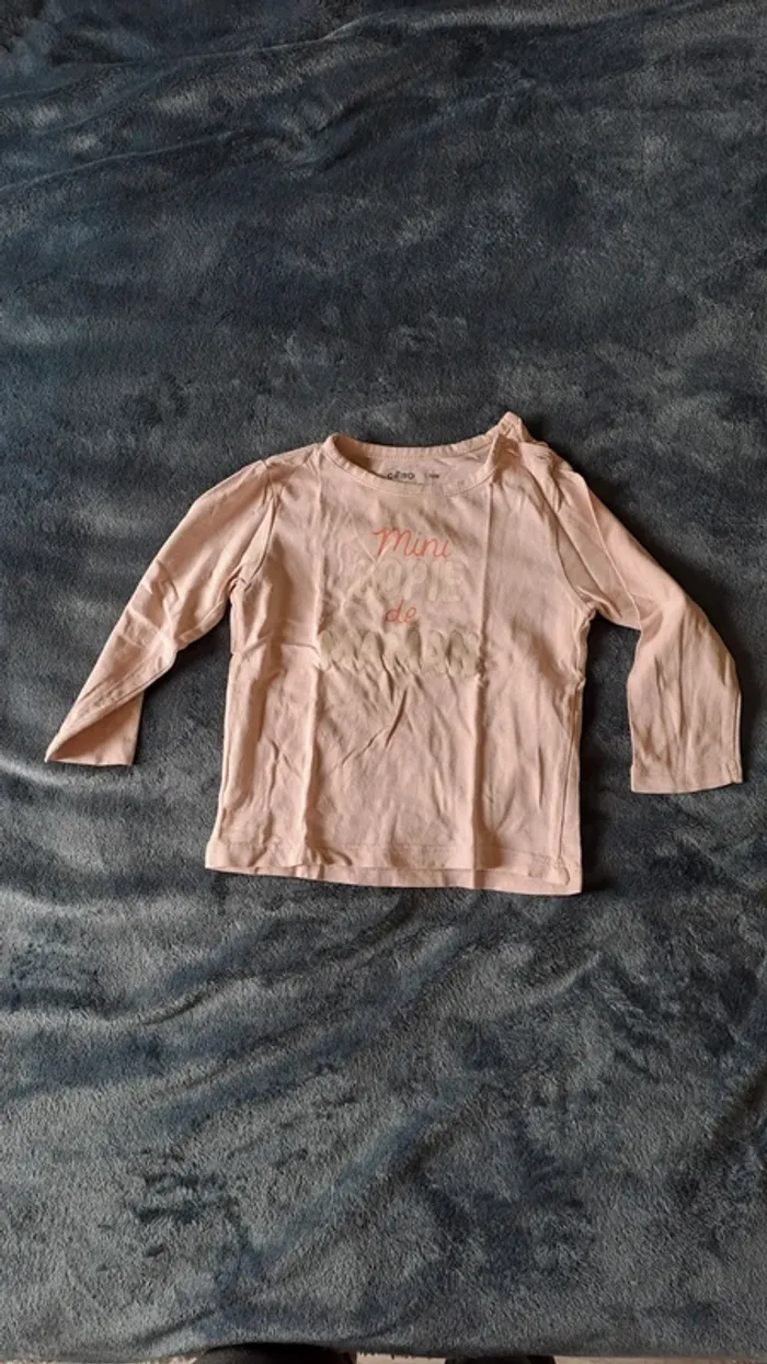 💚T-shirt fille manches longues "Mini copie de Maman" GÉMO – 18 mois