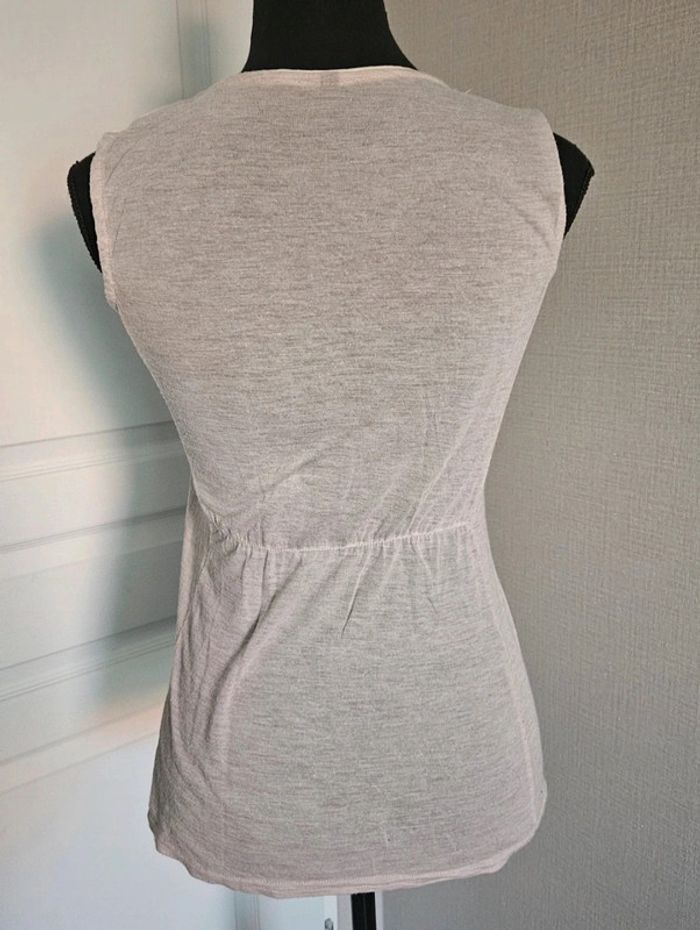 Top Naf Naf bicolore beige et écru taille 38 - photo numéro 6