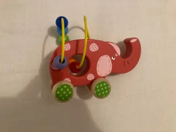 Éléphant en bois boulier perles Heimess