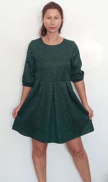 Robe chic verte motif jacquard taille 38