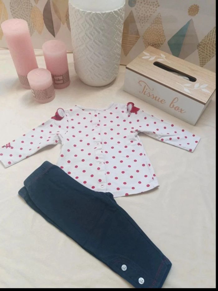 Ensemble Tee-shirt manches longues et legging Disney Baby fille 9 mois - photo numéro 4