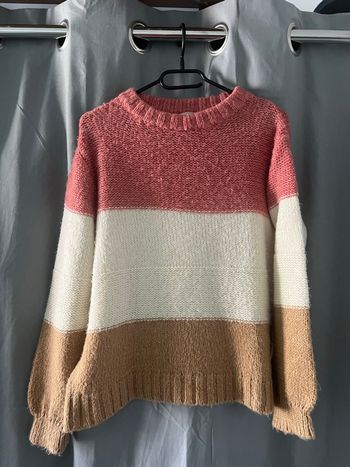 Petit pull rose et beige Pimkie taille S