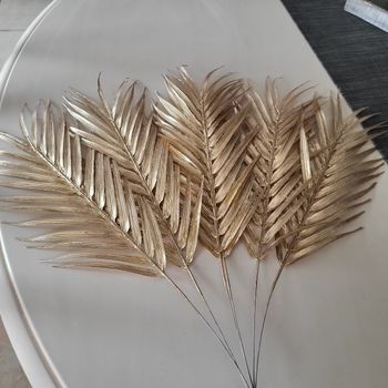 6 feuilles de palmiers  dorées