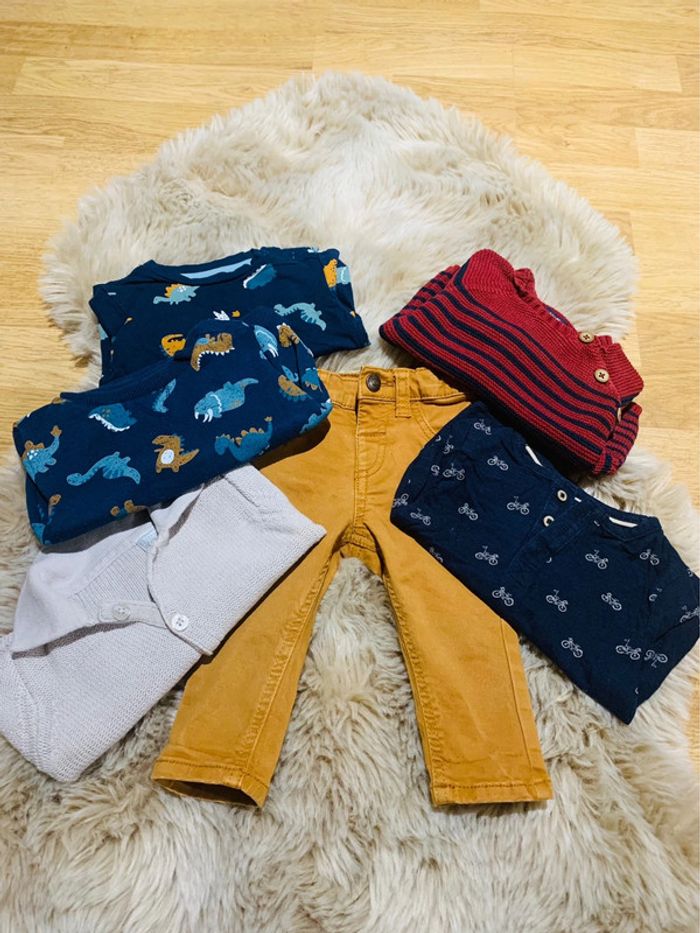 Lot de vêtements garçons : Pantalon t-shirt pull