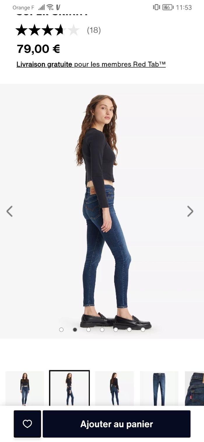 Jeans 710 Super Skinny W26/L30 - Levi's - photo numéro 2