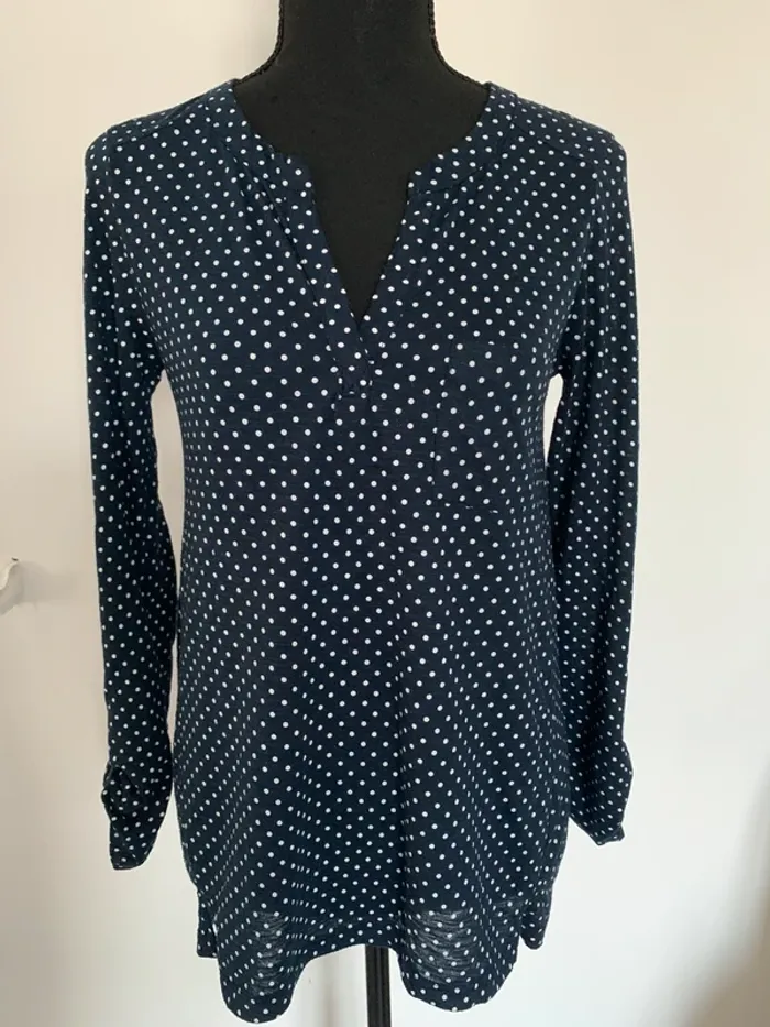 Chemise marine à pois Kiabi taille S