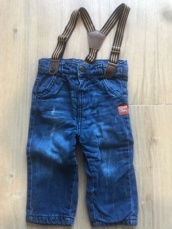 Pantalon jean avec bretelles bébé garçon