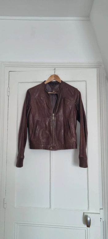 Perfecto veste en cuir marron tommy hilfiger 38