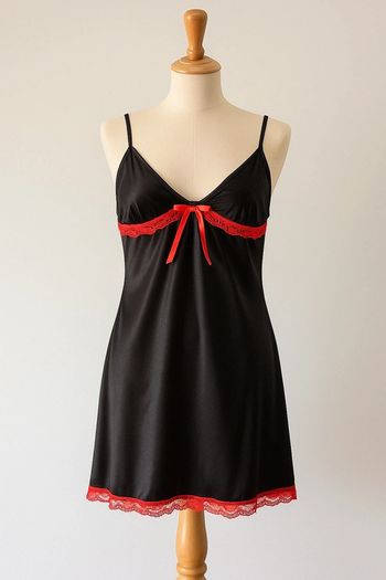 Nuisette noire et rouge taille unique