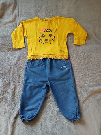 Ensemble pantalon léger/haut manches longues 24 mois fille