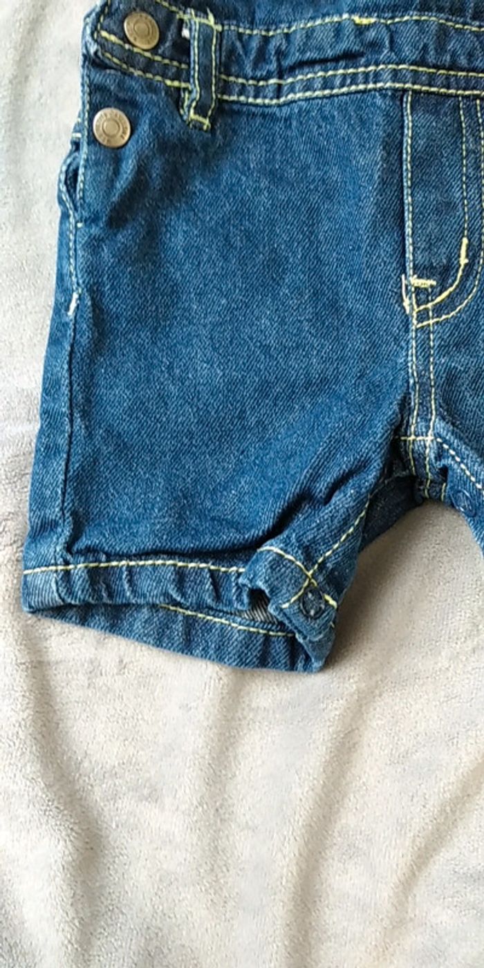 Salopette short jeans Garçon 12 mois Mes petits cailloux 100% coton - photo numéro 6
