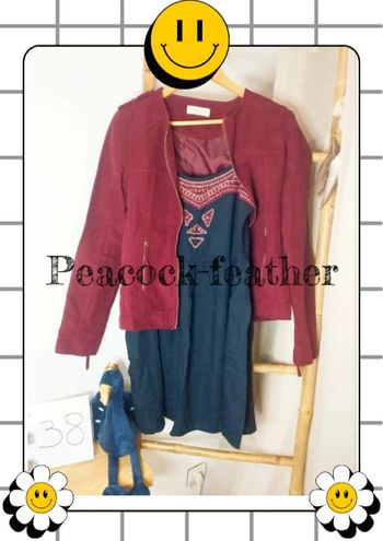 Robe noire et bordeaux 38