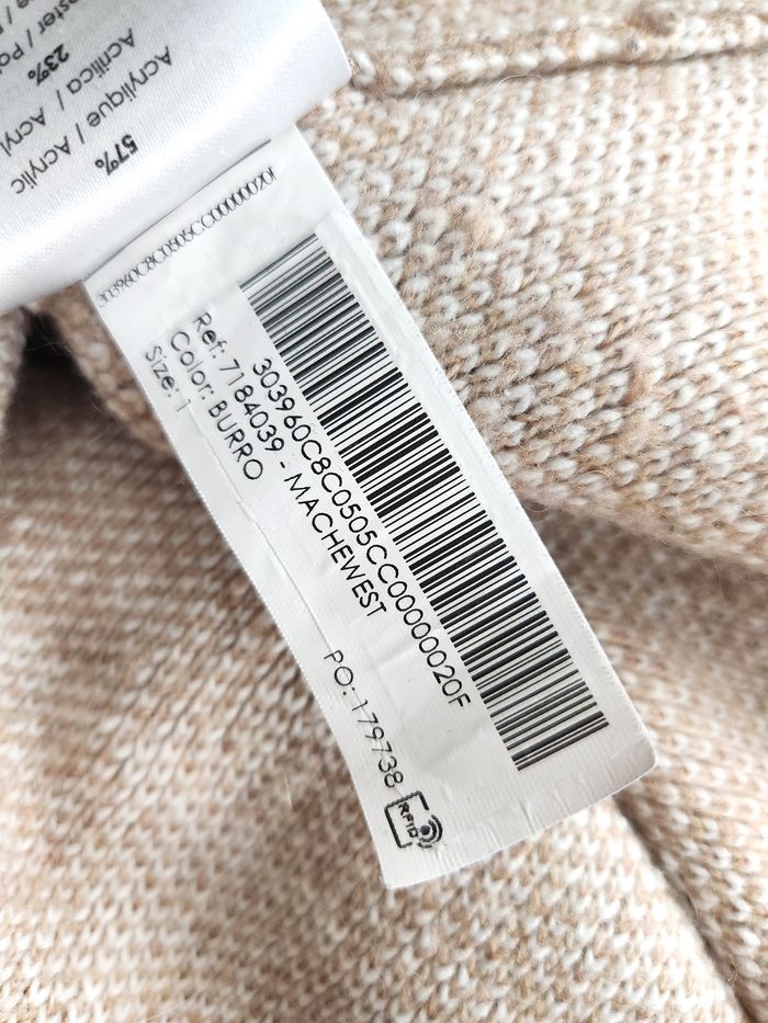 Pull Bréal beige à carreaux Manches 3/4 Taille 1 Taille S - photo numéro 9