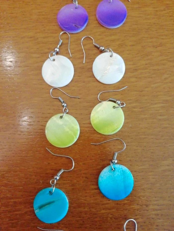 Lot 7 paires boucles d'oreilles rondes - photo numéro 5