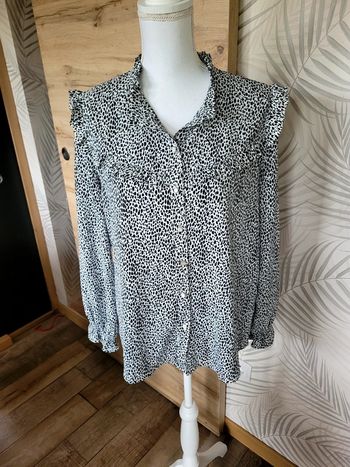 Chemise femme taille 38 noir et blanche