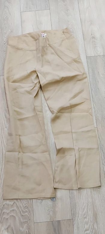 Joli pantalon large, beige en lin, jamais porté, taille 38/40
