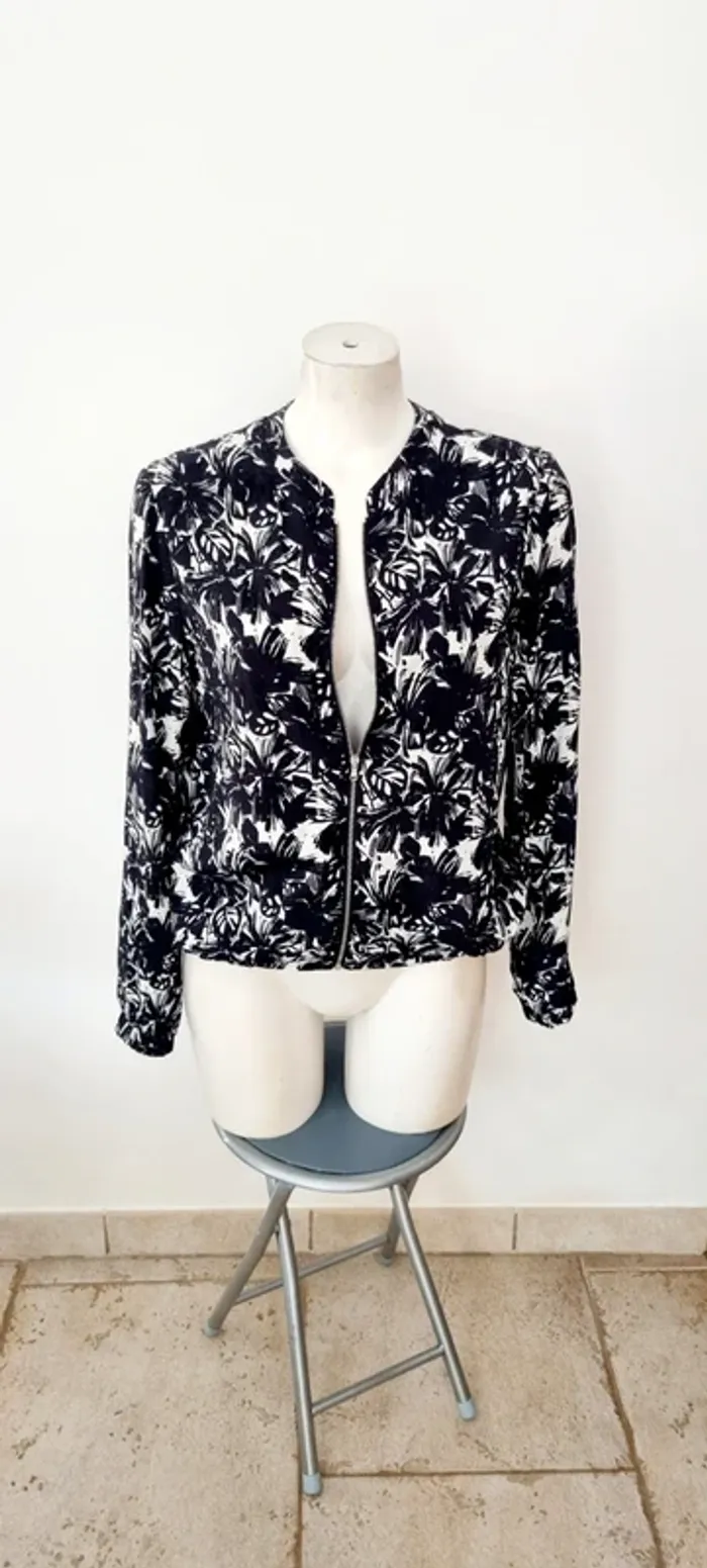 Bomber imprimé noir et blanc 38 promod - photo numéro 9