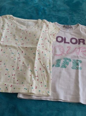 lot 2 tee-shirts kiabi lisa rose 5 ans tbe