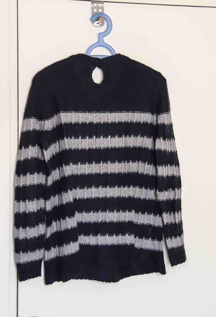 Pull long et large rayé effet tout doux - photo numéro 3
