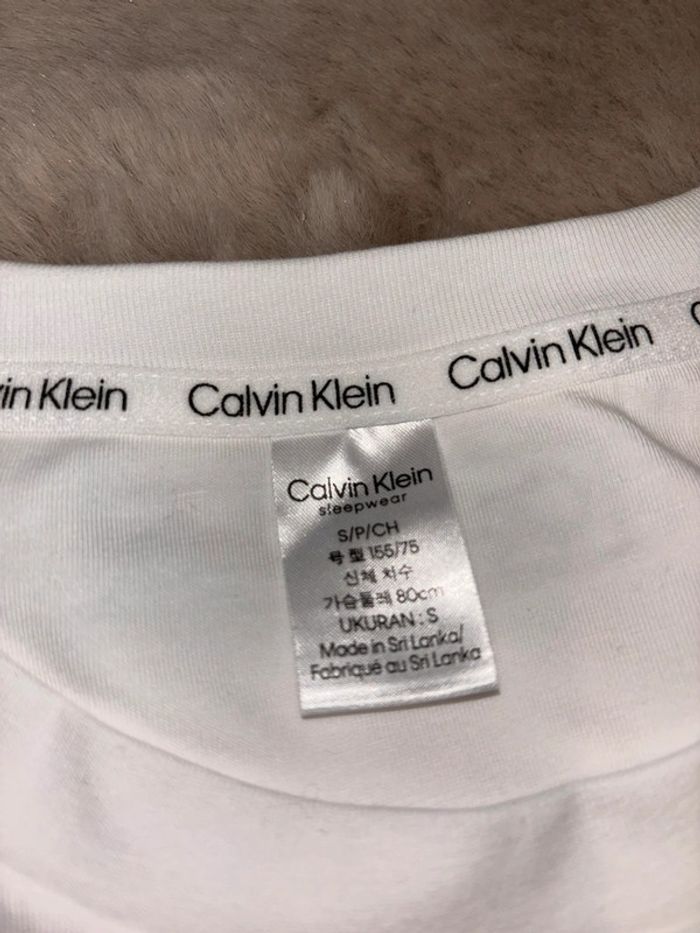 T shirt Calvin Klein blanc taille S unisexe - photo numéro 2