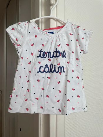 T-shirt tendre câlin bébé fille