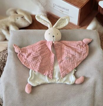 Doudou Lapinou Rose Coton Bio Petits Pas