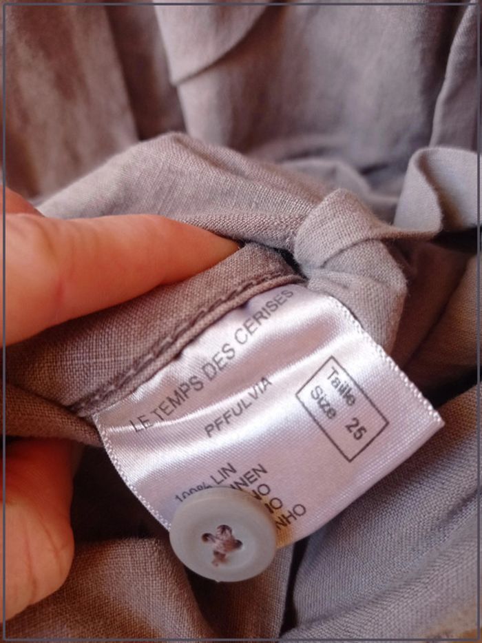 Combi short en lin couleur taupe Le Temps des Cerises taille 36 bon état - photo numéro 4