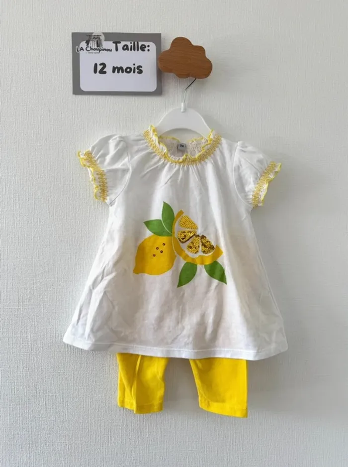 Ensemble citron - taille 12 mois 🌸