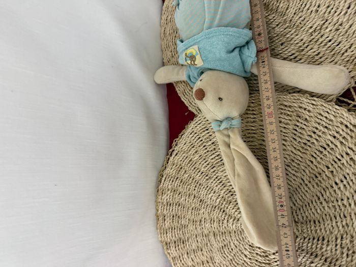 Doudou lapin beige rayé bleu Malo Un Dimanche Au bord de l'eau MOULIN ROTY - photo numéro 4
