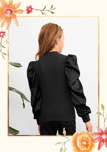 Haut noir manches longues bouffantes, neuf avec étiquette💃