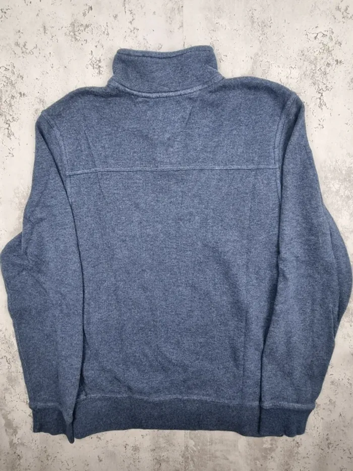 Pull col montant boutonné Tommy Hilfiger bleu – Taille M Hommes (mesures en photos) - photo numéro 4