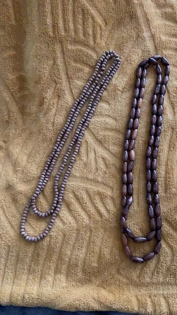 2 Collier perles en bois