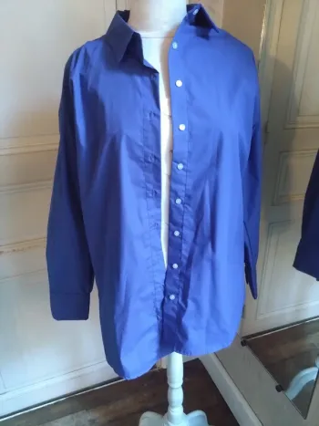 Chemise bleu oversize Lili & Lala coupe homme taille 36 Coton