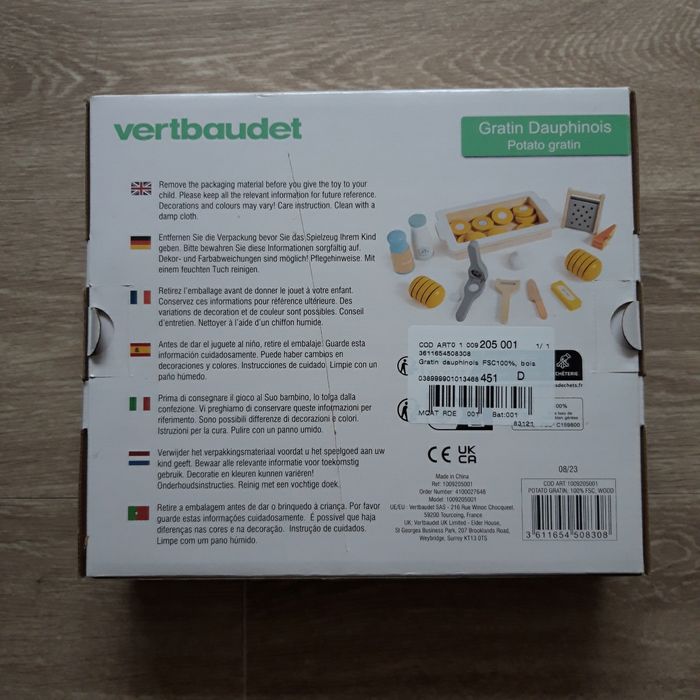 Jouet en bois Gratin Dauphinois Vertbaudet NEUF - photo numéro 2