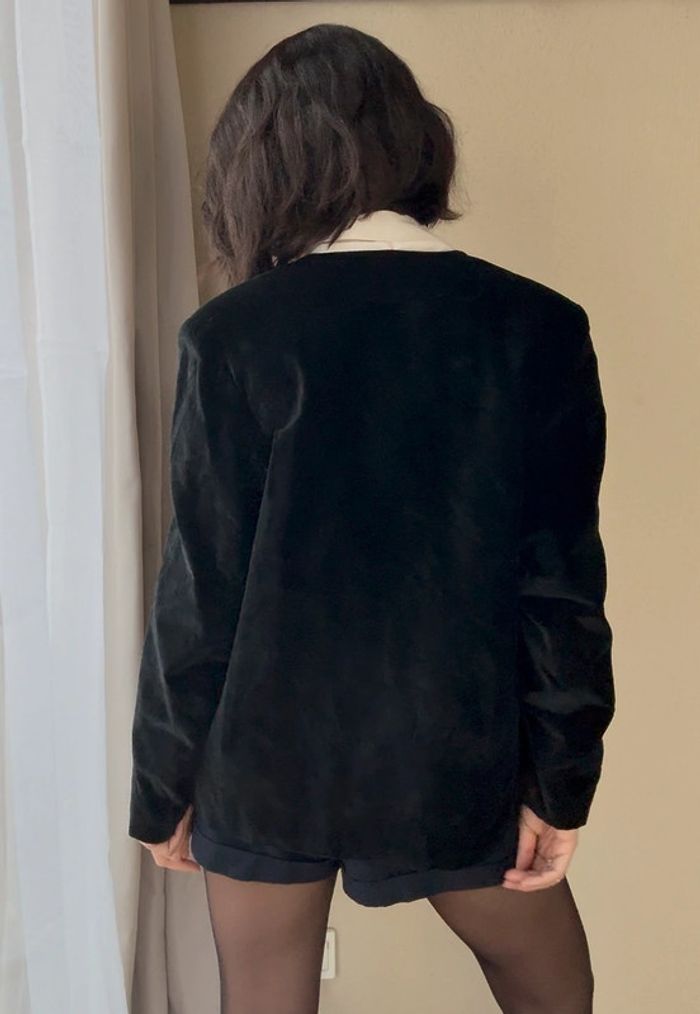 Veste noir en velours vintage taille M - parfait état - photo numéro 3
